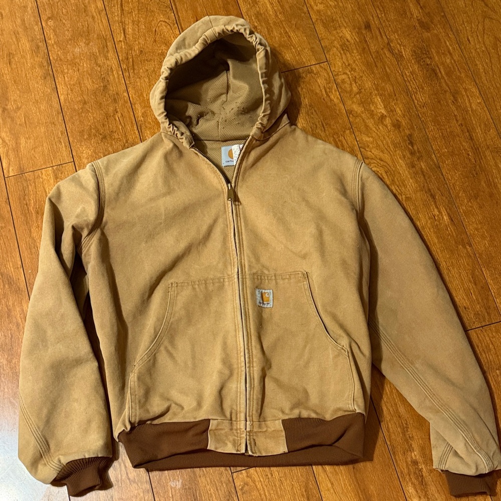 Vintage Carhartt Kids Tan Hooded Jacket